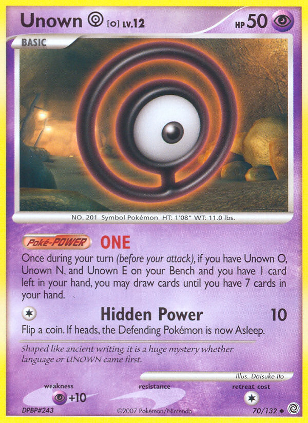Unown O (70/132) [Diamond & Pearl: Secret Wonders] | Total Play