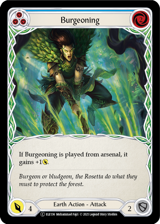Burgeoning (Blue) [U-ELE136] (Tales of Aria Unlimited)  Unlimited Rainbow Foil | Total Play
