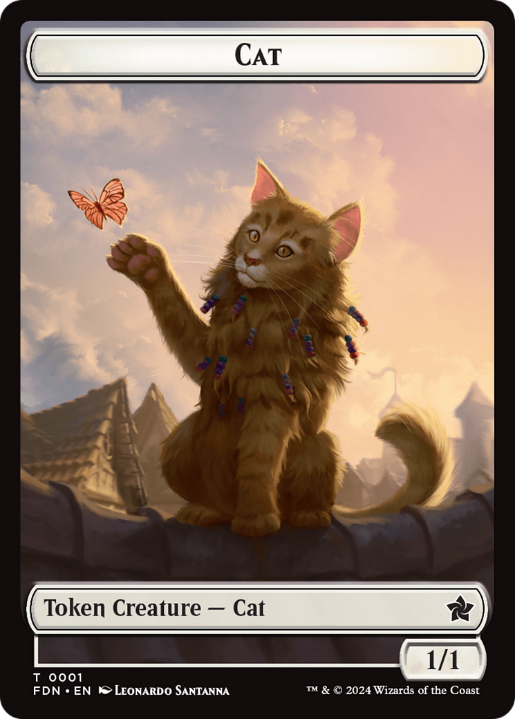 Cat (0001) // Cat (0002) Doubled-Sided Token [Foundations Tokens] | Total Play