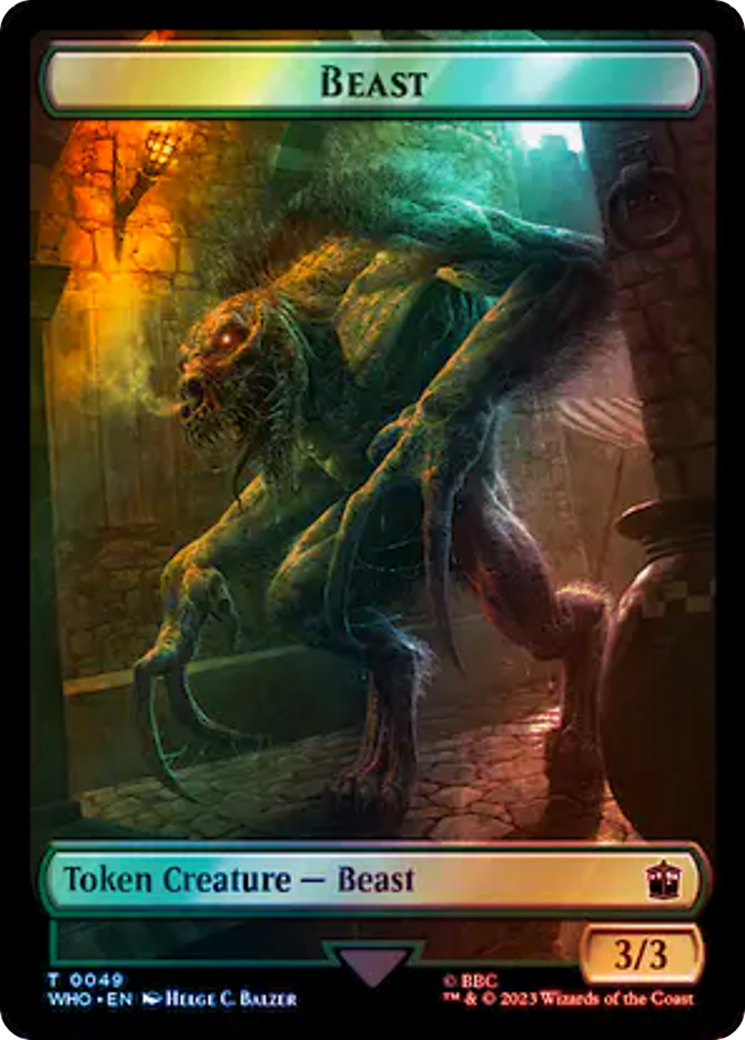 Copy // Beast Double-Sided Token (Surge Foil) [Doctor Who Tokens] | Total Play