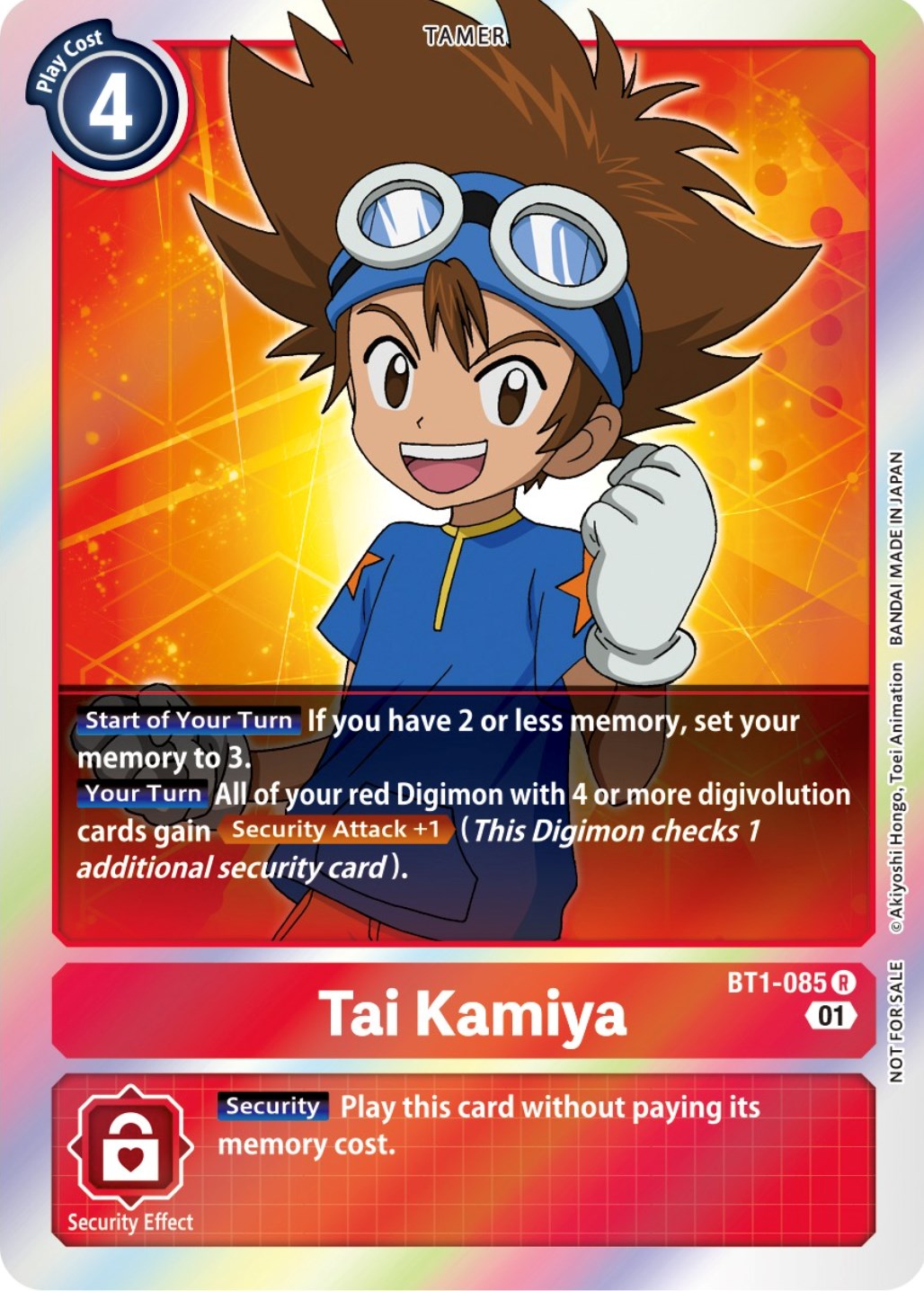 Tai Kamiya [BT1-085] (ST-11 Special Entry Pack) [Release Special Booster Promos] | Total Play