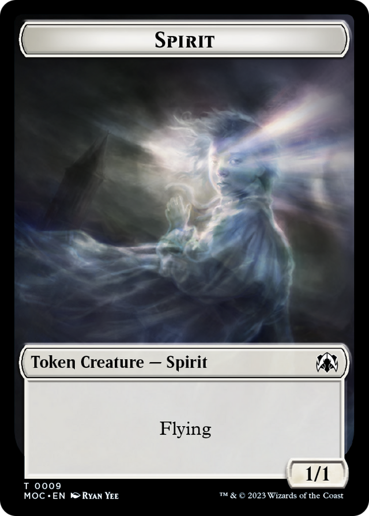 Spirit (9) // Treasure Double-Sided Token [March of the Machine Commander Tokens] | Total Play
