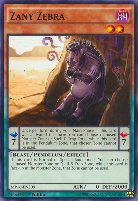 Zany Zebra [MP16-EN209] Common | Total Play