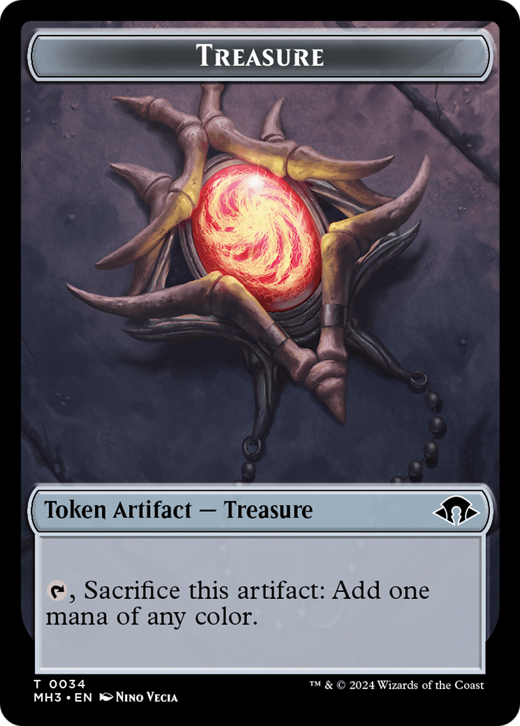 Dragon (Ripple Foil) // Treasure Double-Sided Token [Modern Horizons 3 Commander Tokens] | Total Play
