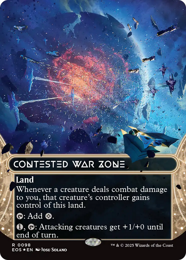 Contested War Zone (0098) (Borderless) (Galaxy Foil) [Edge of Eternities: Stellar Sights] | Total Play
