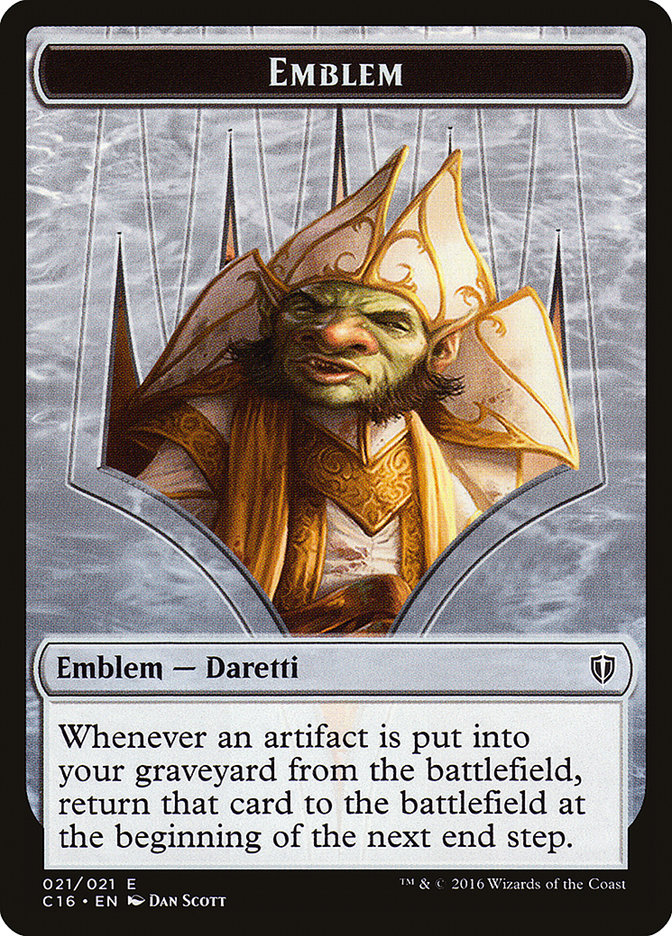 Daretti, Scrap Savant Emblem // Thopter Double-Sided Token [Commander 2016 Tokens] | Total Play