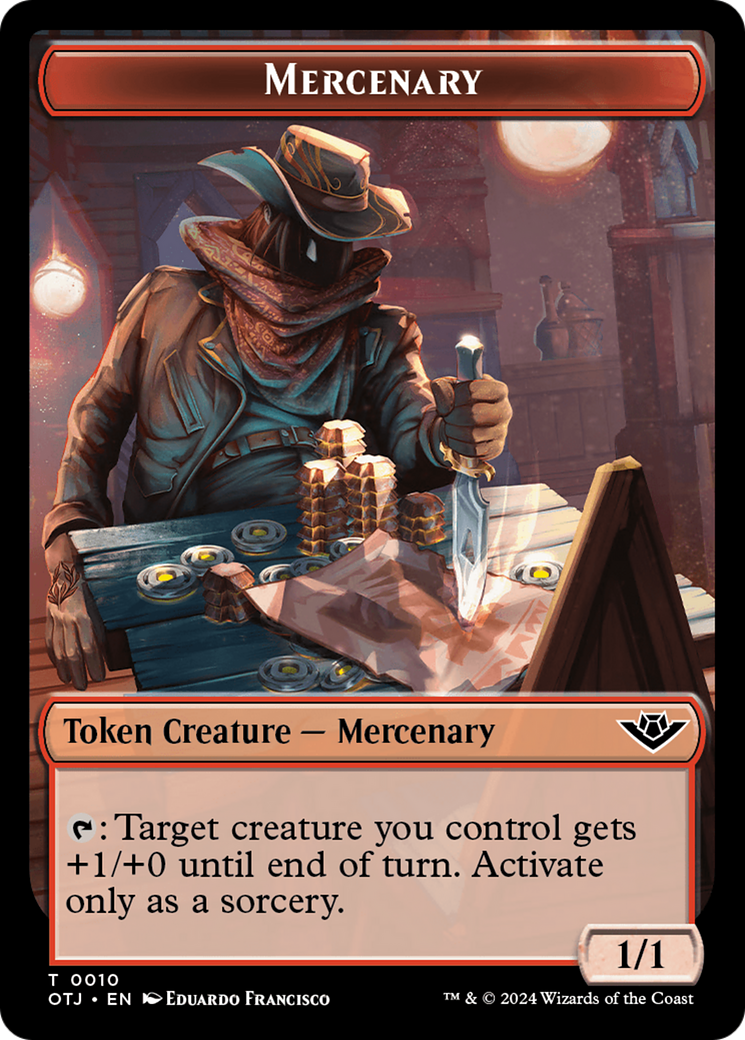 Mercenary // Ox Double-Sided Token [Outlaws of Thunder Junction Tokens] | Total Play