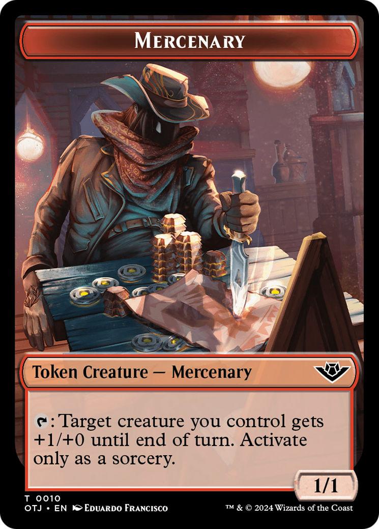 Mercenary // Copy Double-Sided Token [Outlaws of Thunder Junction Tokens] | Total Play
