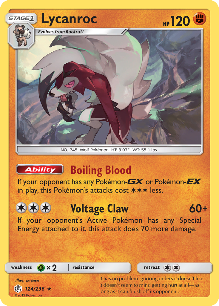 Lycanroc (124/236) [Sun & Moon: Cosmic Eclipse] | Total Play