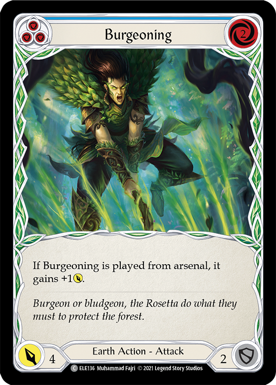 Burgeoning (Blue) [ELE136] (Tales of Aria)  1st Edition Rainbow Foil | Total Play