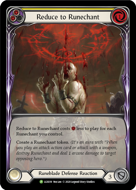 Reduce to Runechant (Yellow) [LGS039] (Promo)  Rainbow Foil | Total Play