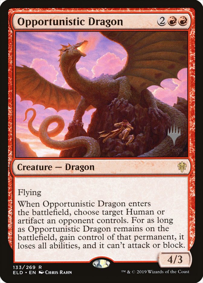 Opportunistic Dragon (Promo Pack) [Throne of Eldraine Promos] | Total Play
