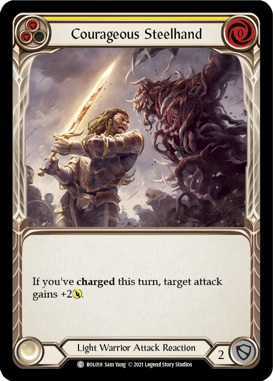 Courageous Steelhand (Yellow) [BOL018] (Monarch Boltyn Blitz Deck) | Total Play