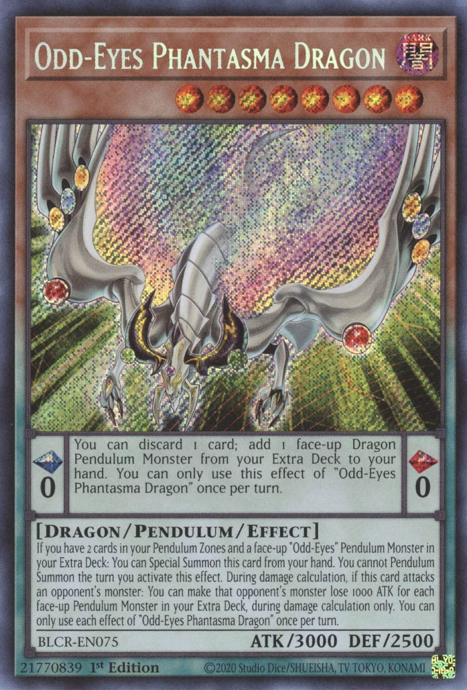 Odd-Eyes Phantasma Dragon [BLCR-EN075] Secret Rare | Total Play