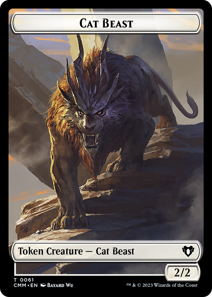 Cleric // Cat Beast Double-Sided Token [Commander Masters Tokens] | Total Play