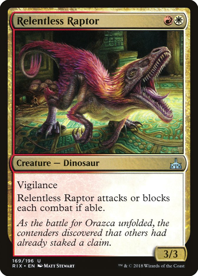 Relentless Raptor [Rivals of Ixalan] | Total Play