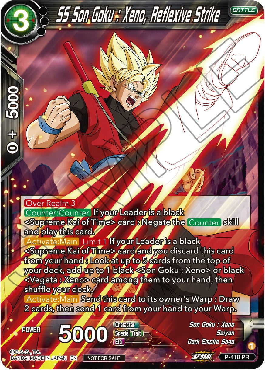 SS Son Goku: Xeno, Reflexive Strike (Zenkai Series Tournament Pack Vol.1) (P-418) [Tournament Promotion Cards] | Total Play