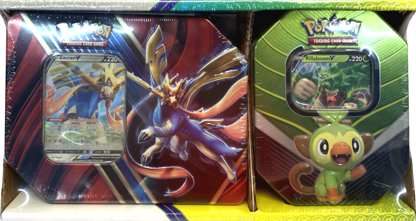 Legends of Galar/Galar Partners - 2-Pack Tin (Zacian V & Rillaboom V) | Total Play