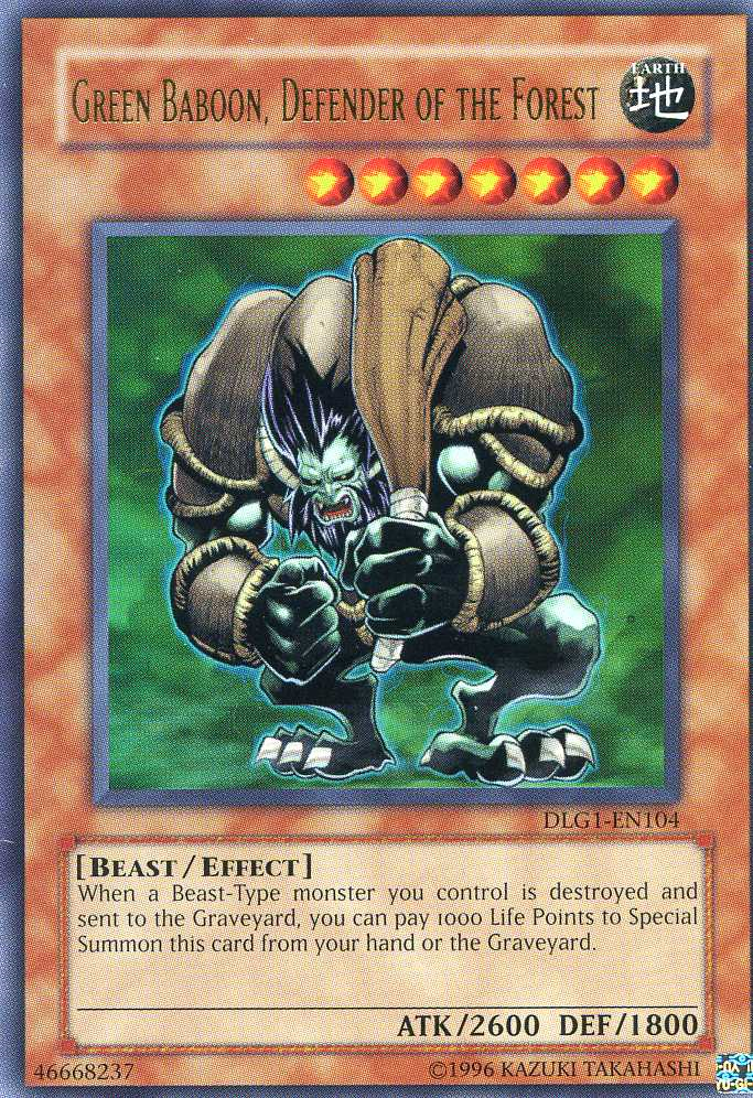 Green Baboon, Defender of the Forest [DLG1-EN104] Ultra Rare | Total Play