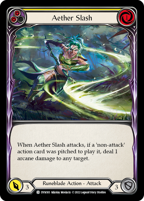 Aether Slash (Yellow) [DYN183] (Dynasty)  Rainbow Foil | Total Play