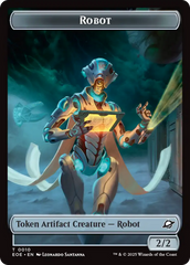 Robot // Emblem - Tezzeret, Cruel Captain Double-Sided Token [Edge of Eternities Tokens] | Total Play
