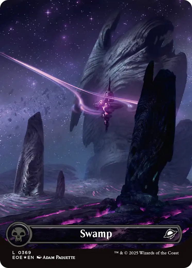 Swamp (0369) (Borderless) (Galaxy Foil) [Edge of Eternities] | Total Play