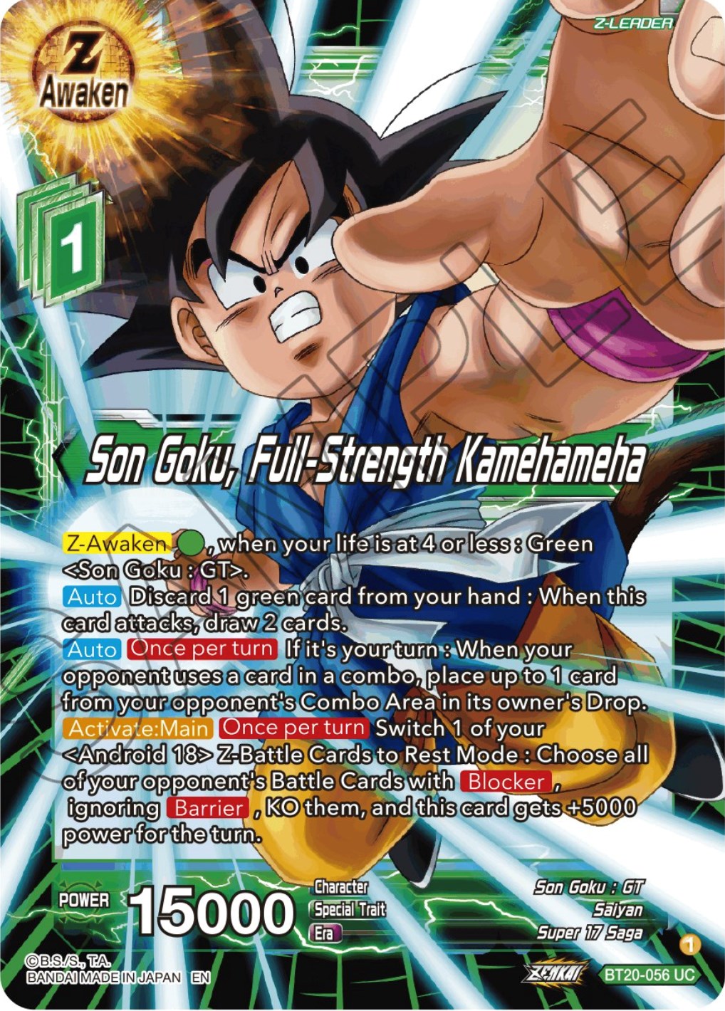Son Goku, Full-Strength Kamehameha (BT20-056) [Power Absorbed] | Total Play