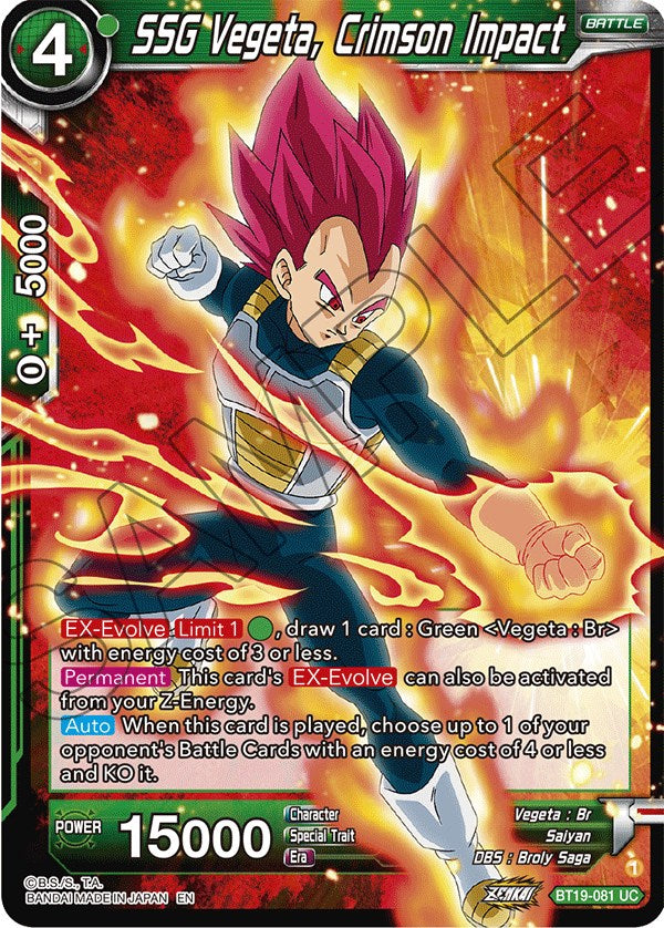 SSG Vegeta, Crimson Impact (BT19-081) [Fighter's Ambition] | Total Play