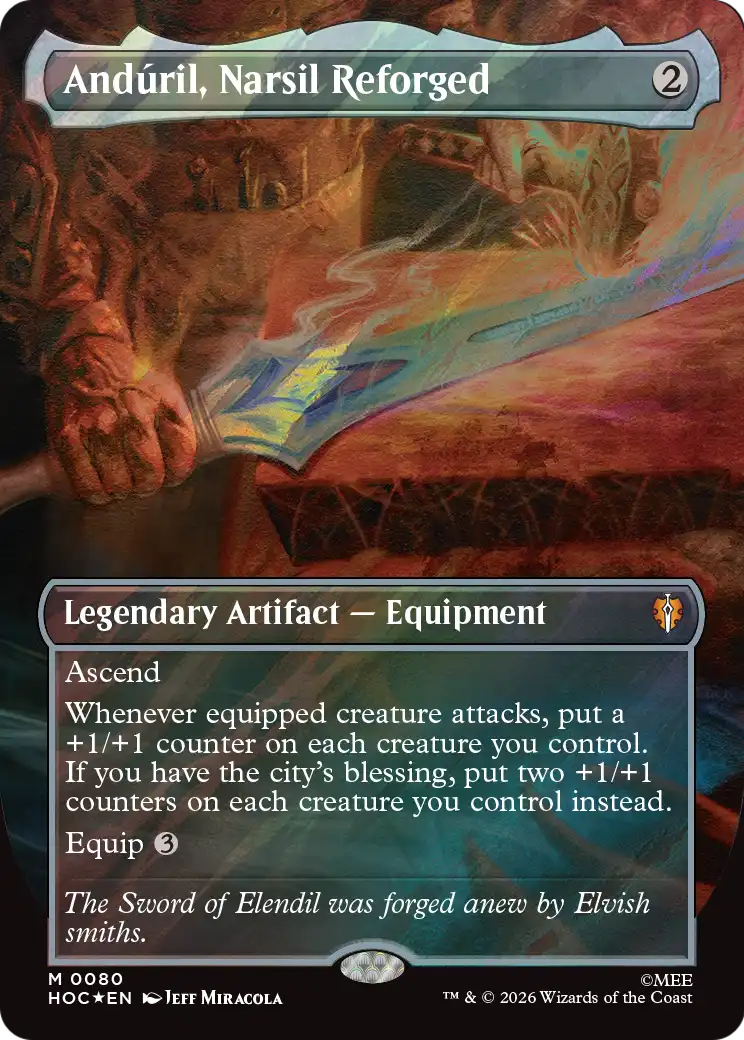Anduril, Narsil Reforged (Borderless) (Surge Foil) [The Hobbit: Eternal-Legal] | Total Play