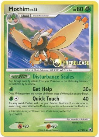 Mothim (42/100) (Prerelease Promo) [Diamond & Pearl: Black Star Promos] | Total Play