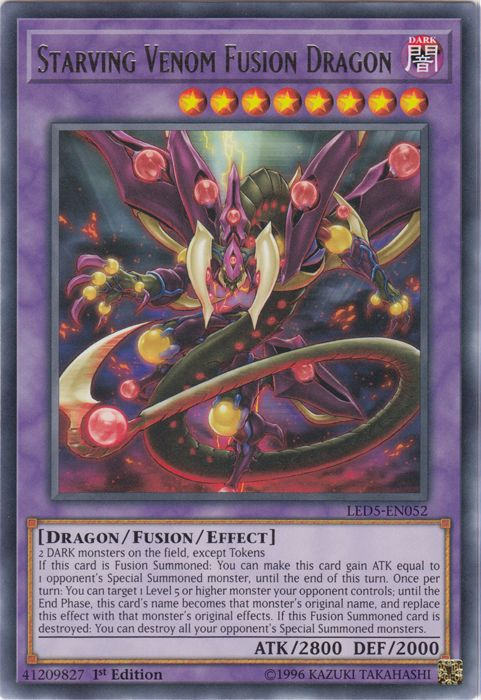 Starving Venom Fusion Dragon [LED5-EN052] Rare | Total Play