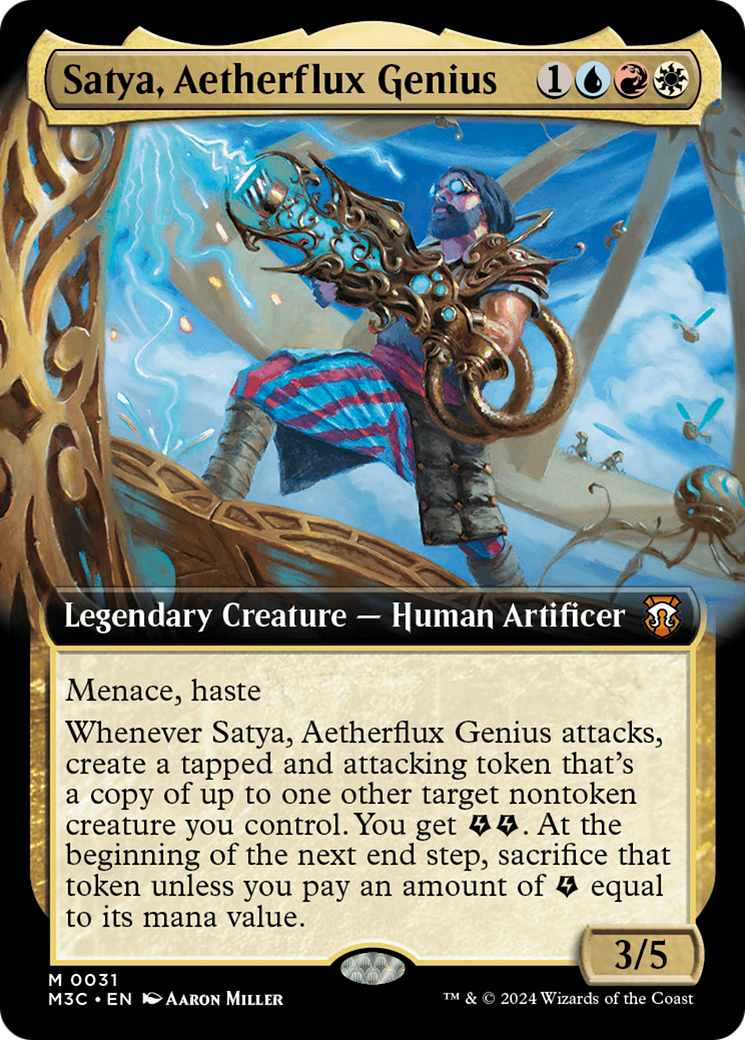 Satya, Aetherflux Genius (Extended Art) [Modern Horizons 3 Commander] | Total Play