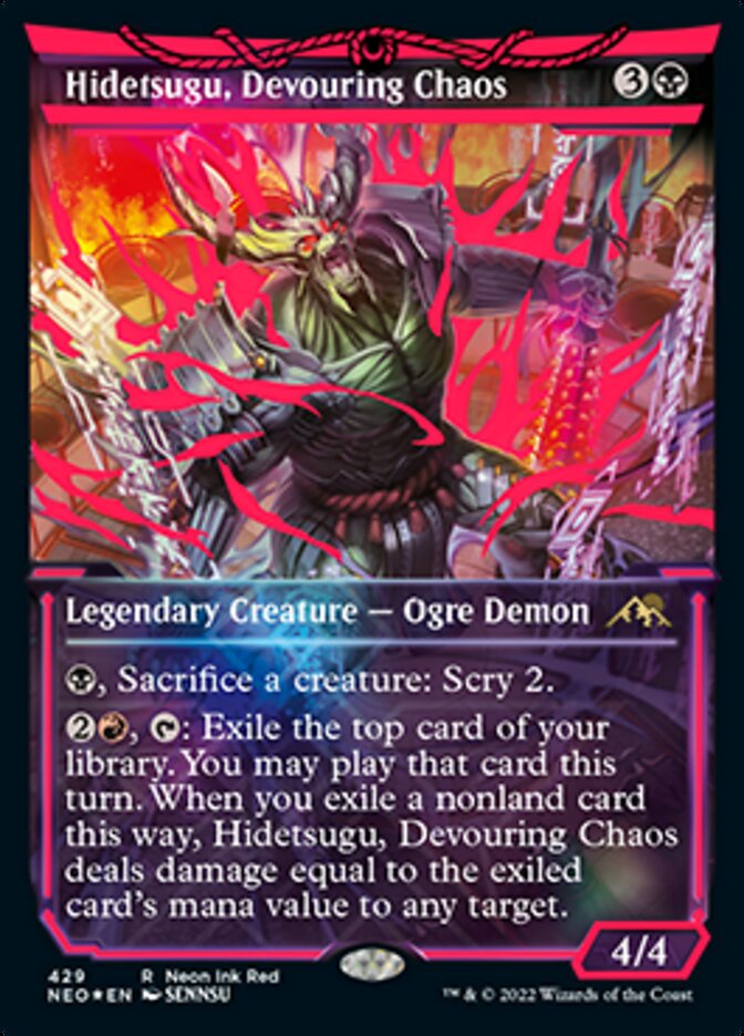 Hidetsugu, Devouring Chaos (Neon Ink Red) [Kamigawa: Neon Dynasty] | Total Play