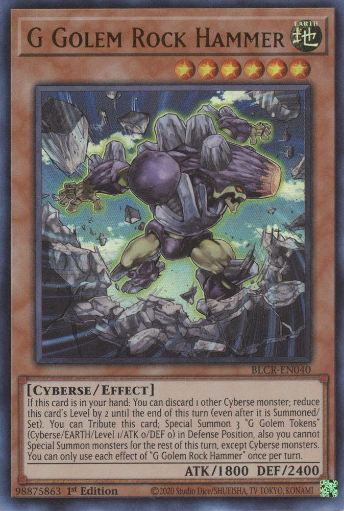 G Golem Rock Hammer [BLCR-EN040] Ultra Rare | Total Play