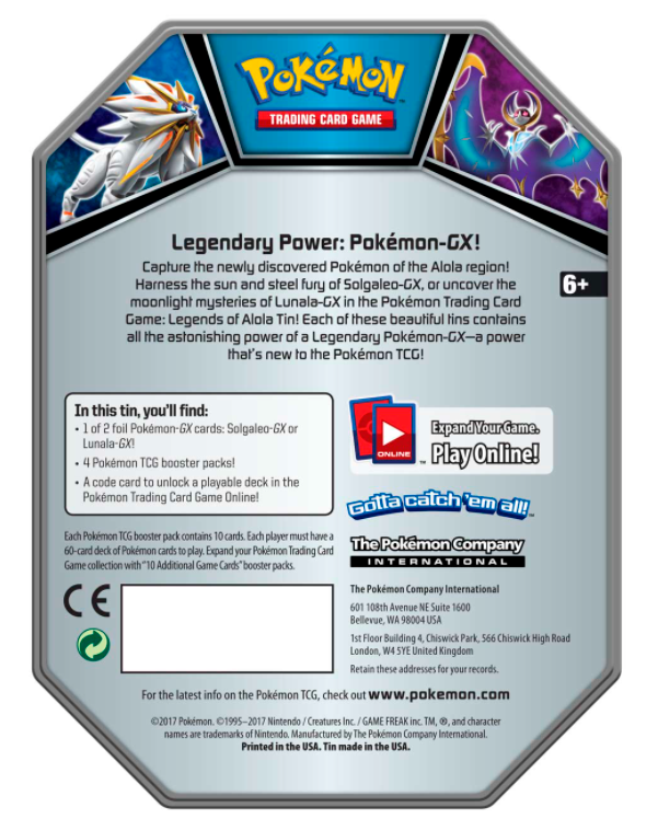 Legends of Alola Tin (Solgaleo GX) | Total Play