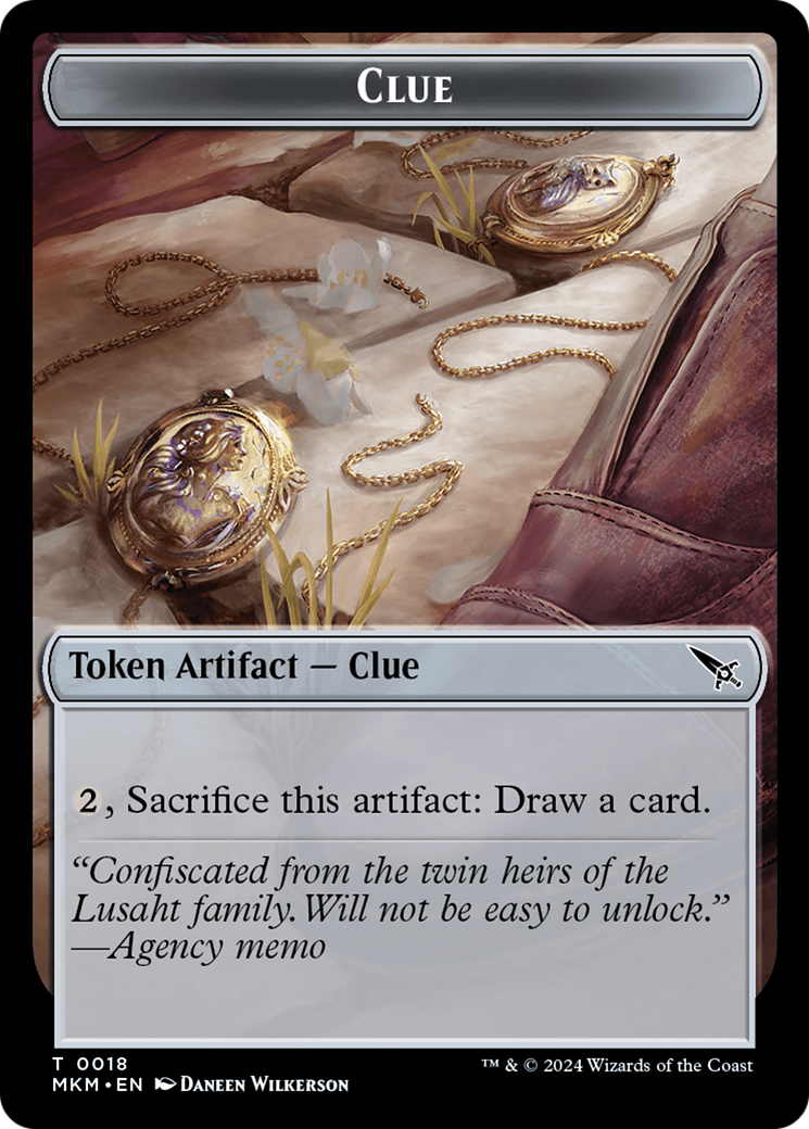 Clue (0018) // A 0045 Double-Sided Token [Murders at Karlov Manor Tokens] | Total Play