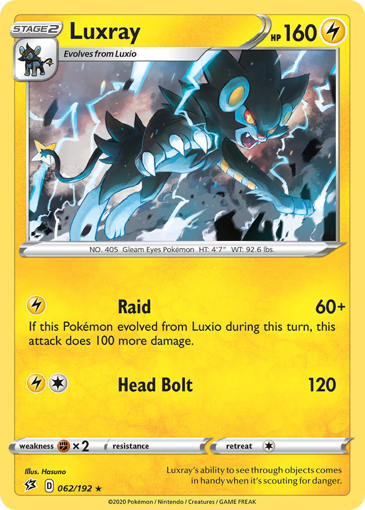 Luxray (062/192) (Theme Deck Exclusive) [Sword & Shield: Rebel Clash] | Total Play