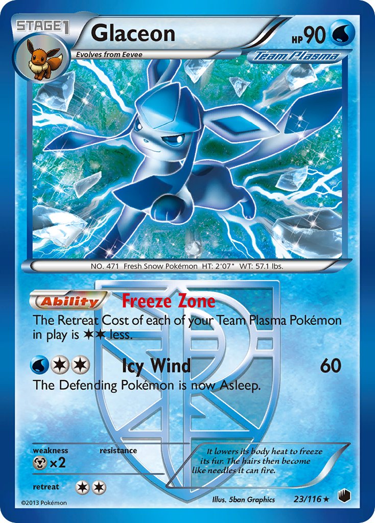 Glaceon (23/116) (Theme Deck Exclusive) [Black & White: Plasma Freeze] | Total Play