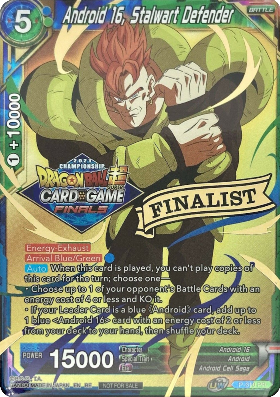 Android 16, Stalwart Defender (2021 Tournament Pack Vault Set - Finalist Gold Stamped) (P-310) [Tournament Promotion Cards] | Total Play