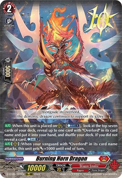 Burning Horn Dragon (D-BT05/002EN) [Triumphant Return of the Brave Heroes] | Total Play