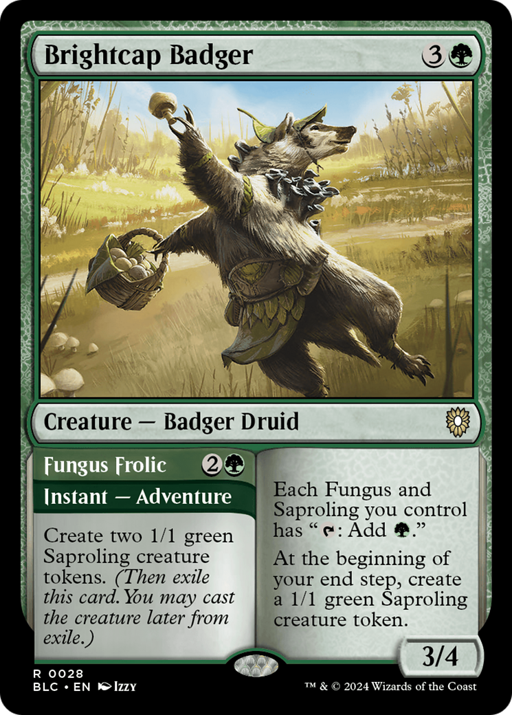 Brightcap Badger // Fungus Frolic [Bloomburrow Commander] | Total Play