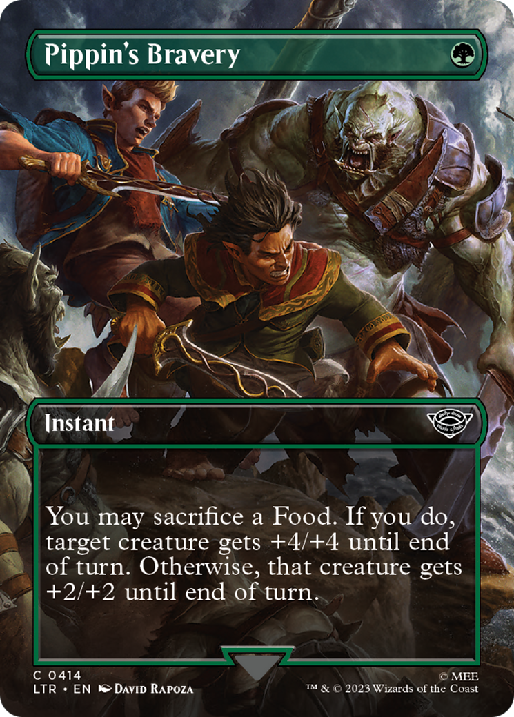Pippin's Bravery (Borderless Alternate Art) [The Lord of the Rings: Tales of Middle-Earth] | Total Play