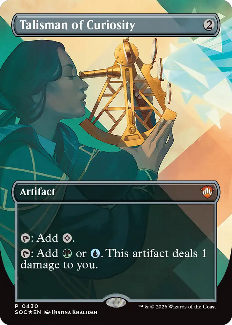 Talisman of Curiosity (Borderless) [Secrets of Strixhaven Commander] | Total Play