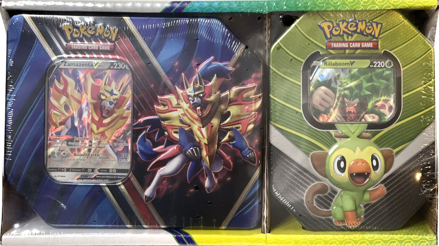 Legends of Galar/Galar Partners - 2-Pack Tin (Zamazenta V & Rillaboom V) | Total Play