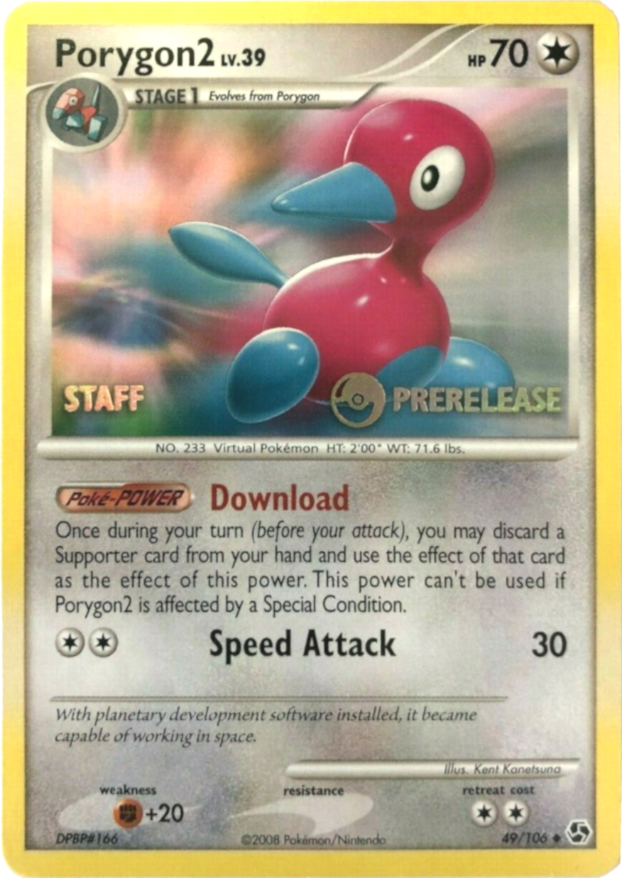 Porygon2 (49/106) (Staff Prerelease Promo) [Diamond & Pearl: Black Star Promos] | Total Play