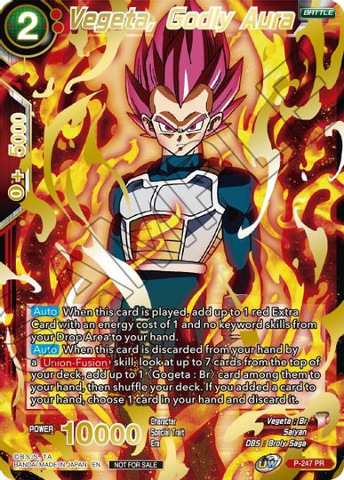 Vegeta, Godly Aura (Alternate Art) (P-247) [Tournament Promotion Cards] | Total Play