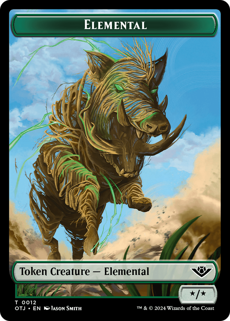 Mercenary // Elemental Double-Sided Token [Outlaws of Thunder Junction Tokens] | Total Play