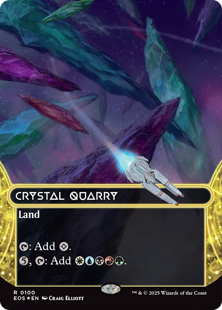 Crystal Quarry (0100) (Borderless) (Galaxy Foil) [Edge of Eternities: Stellar Sights] | Total Play