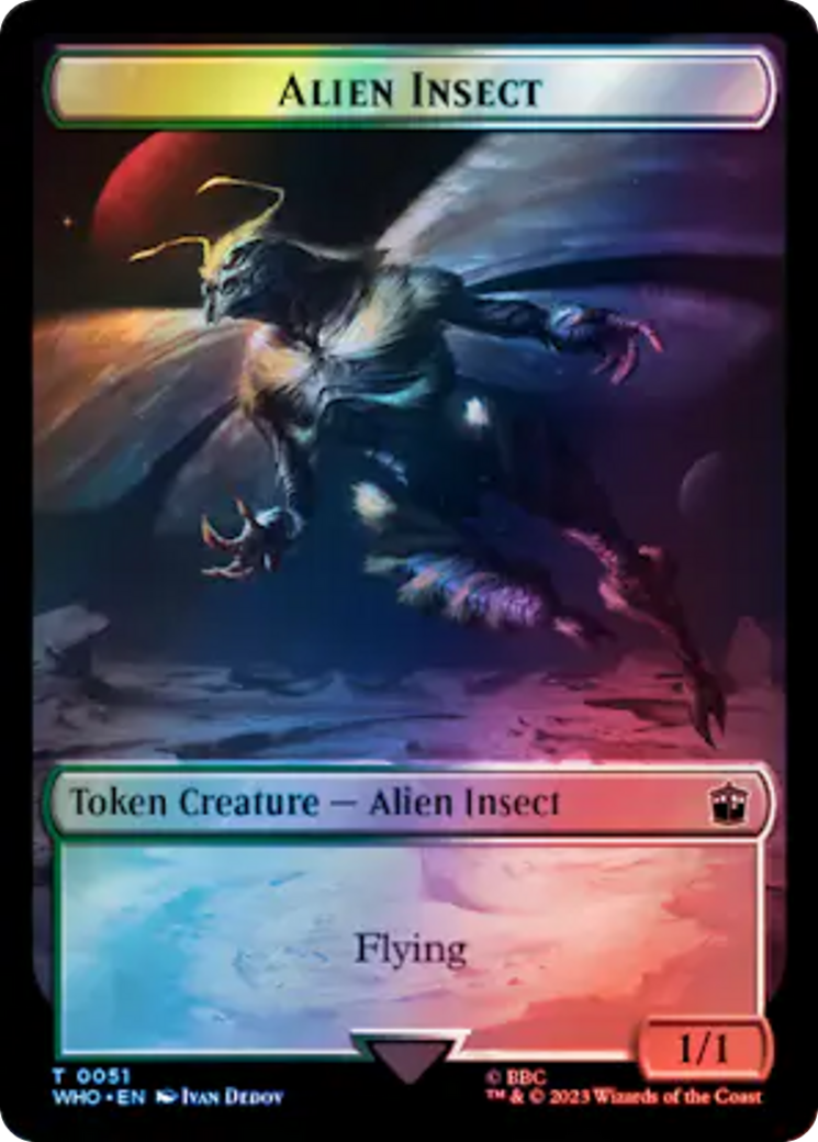 Soldier // Alien Insect Double-Sided Token (Surge Foil) [Doctor Who Tokens] | Total Play