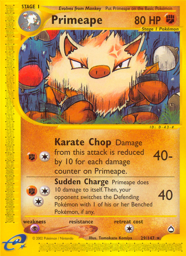 Primeape (29/147) [Aquapolis] | Total Play